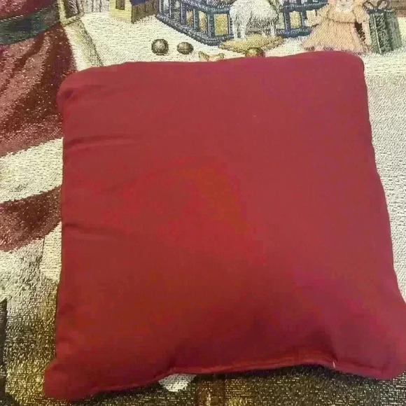 Christmas Holiday Fringe Throw Blanket Tapestry Santa VINTAGE Matching Pillow - Picture 4 of 5